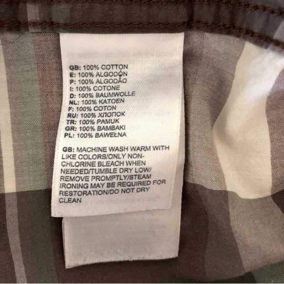 The North Face. Button Down Long Sleeve Shirt. Brown and Green Plaid. Large - Picture 9 of 9